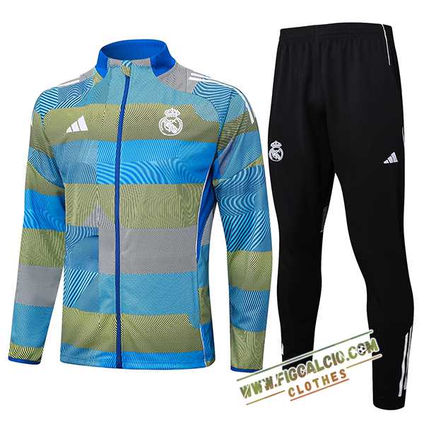 Insieme Tuta Calcio Giacca Real Madrid Blu/Verde 2025/2026