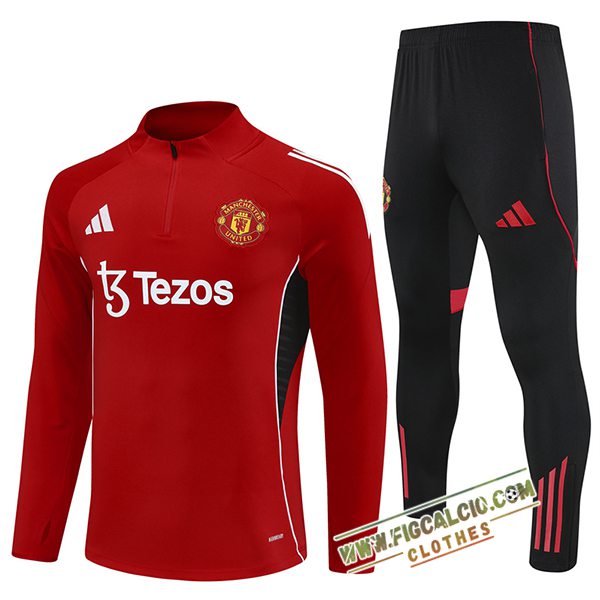 Insieme Tuta Calcio Manchester United Rosso 2025/2026