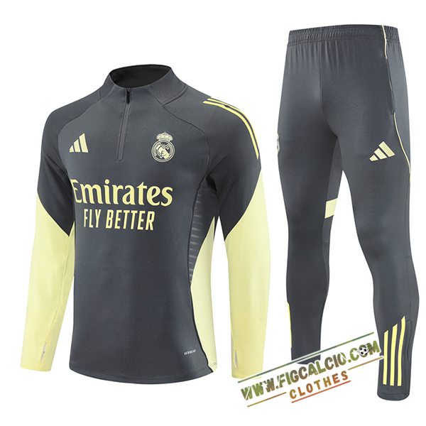 Insieme Tuta Calcio Real Madrid Grigio/Giallo 2025/2026
