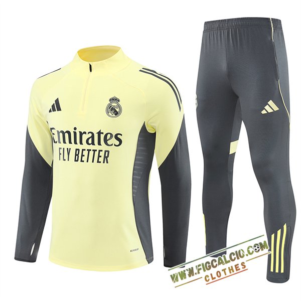 Insieme Tuta Calcio Real Madrid Giallo/Grigio 2025/2026