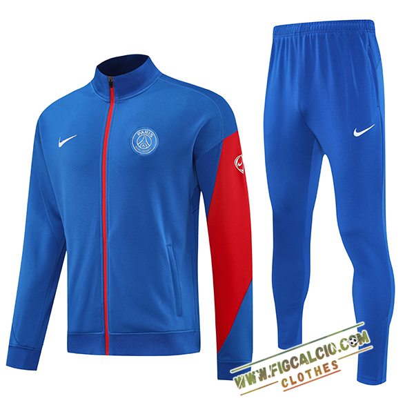 Insieme Tuta Calcio Giacca PSG Blu/Rosso 2025/2026 -02