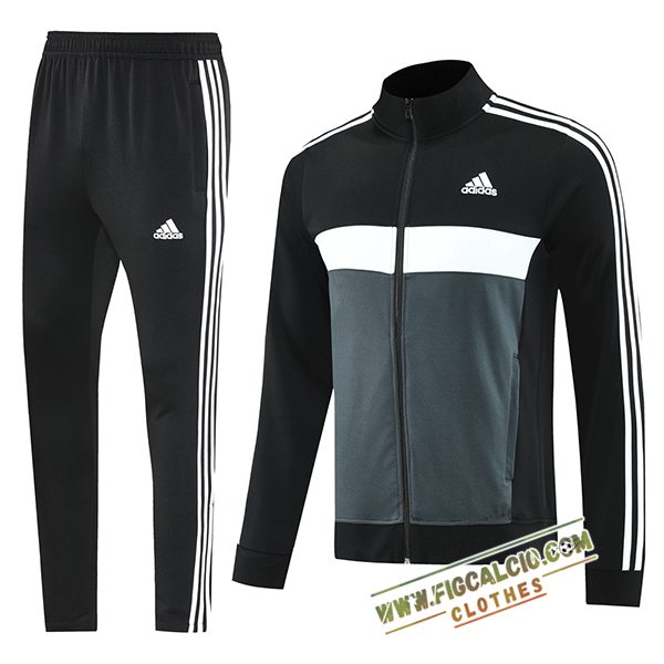Insieme Tuta Calcio Giacca Adidas Nero/Grigio/Bianco 2025/2026