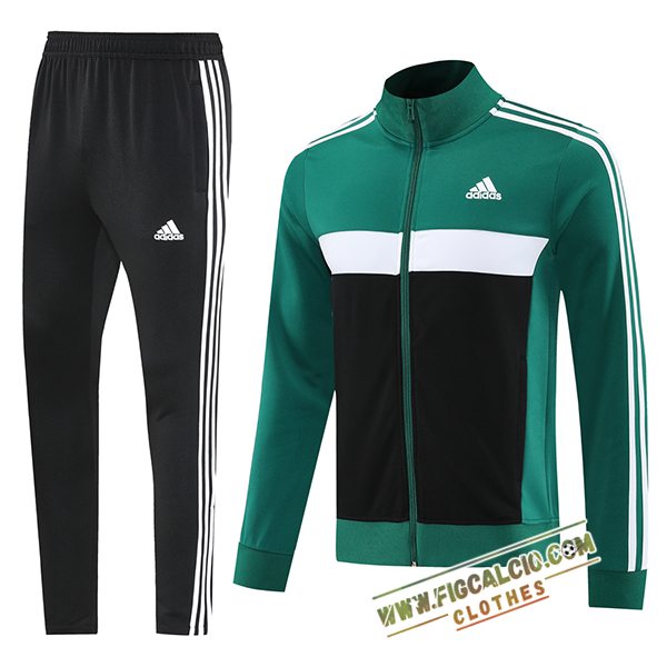 Insieme Tuta Calcio Giacca Adidas Verde/Nero/Bianco 2025/2026