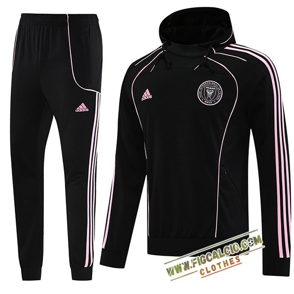 Insieme Giacca Con Cappuccio Tuta Inter Miami CF Nero/Rosa 2025/2026