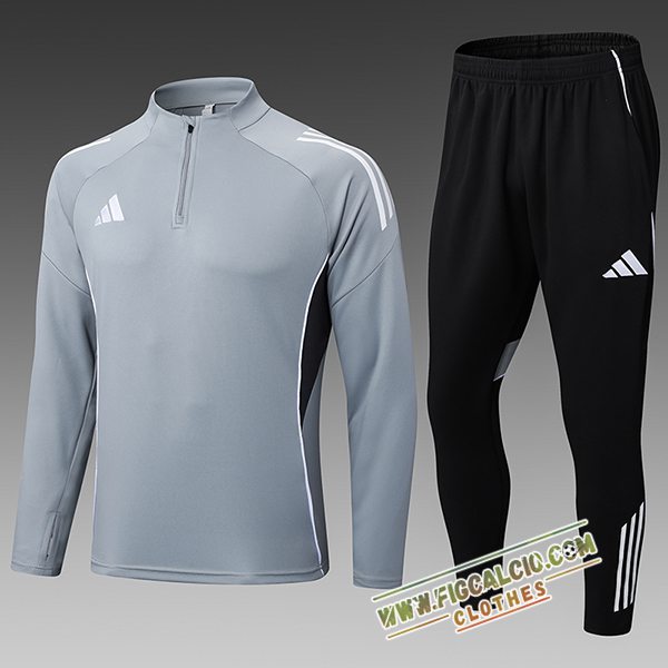 Insieme Tuta Calcio Adidas Bambino Grigio/Nero 2025/2026