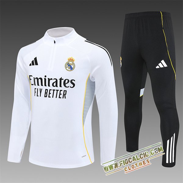 Insieme Tuta Calcio Real Madrid Bambino Bianco 2025/2026