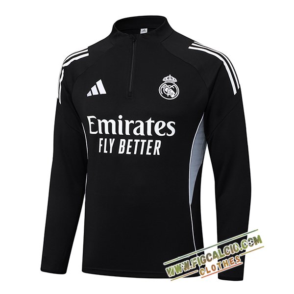 Felpa Allenamento Real Madrid Nero/Grigio 2025/2026