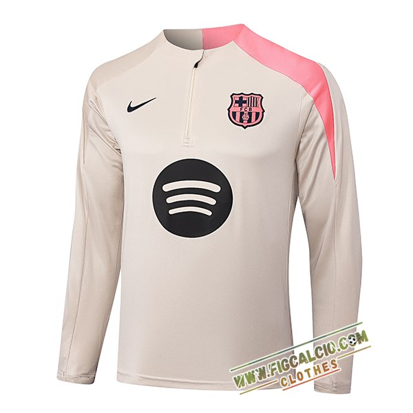 Felpa Allenamento FC Barcellona Beige/Rosa 2025/2026