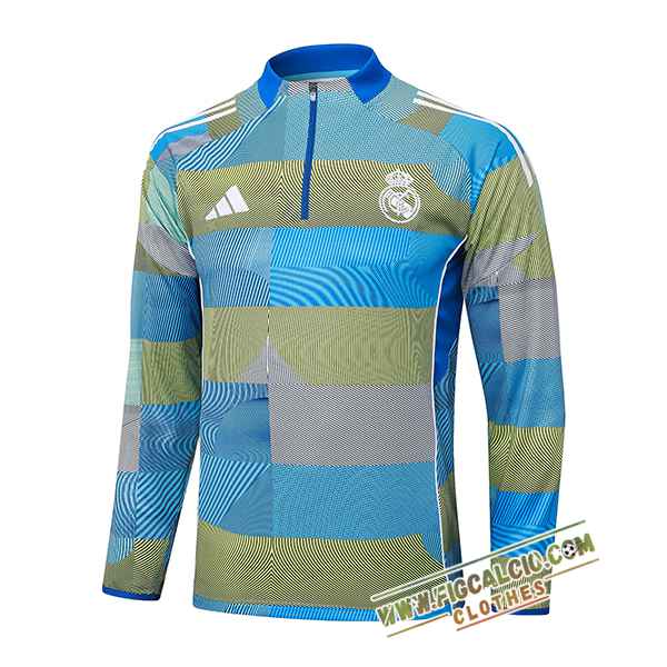 Felpa Allenamento Real Madrid Blu/Verde 2025/2026