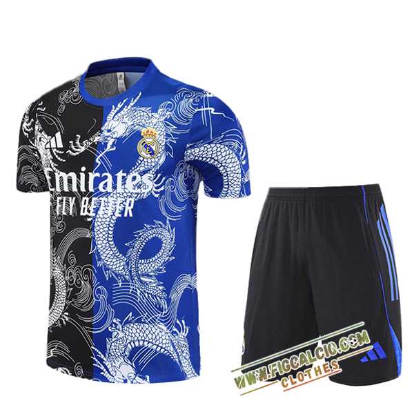 Kit Maglia Allenamento Real Madrid Bambino Nero/Blu/Bianco 2025/2026