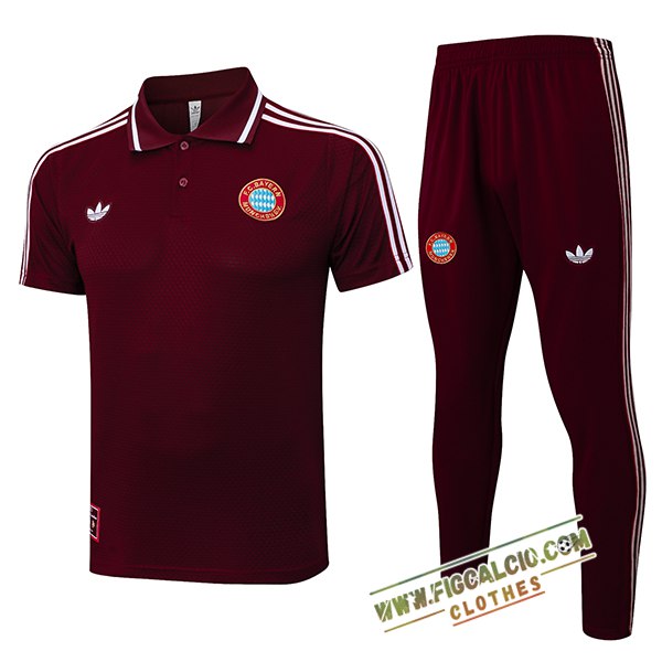 Kit Maglia Polo Bayern Monaco Rosso/Bianco 2025/2026