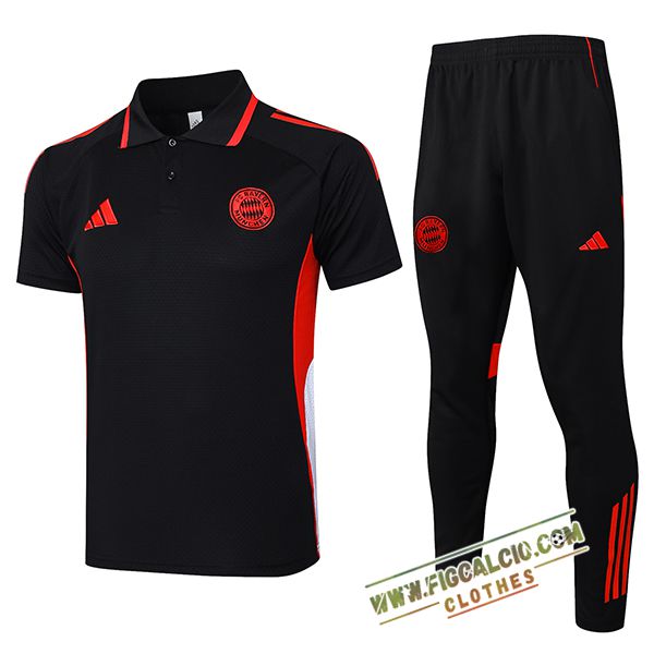 Kit Maglia Polo Bayern Monaco Nero/Rosso/Bianco 2025/2026