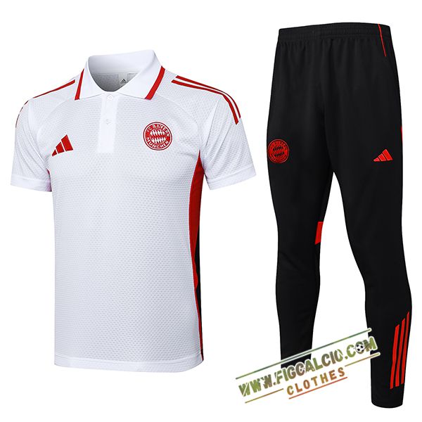 Kit Maglia Polo Bayern Monaco Bianco/Rosso 2025/2026 -02