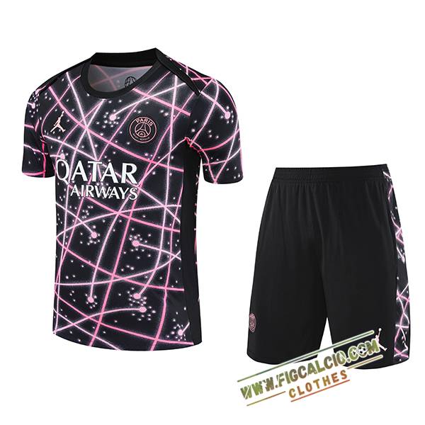 Kit Maglia Allenamento PSG Nero/Rosa 2025/2026