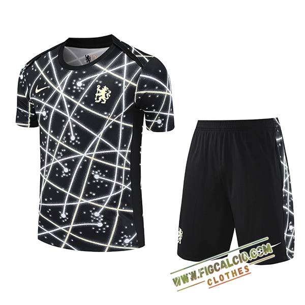 Kit Maglia Allenamento FC Chelsea Nero/Bianco 2025/2026