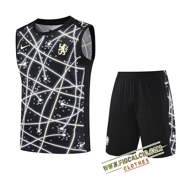 Kit Canotta Allenamentos FC Chelsea Nero/Bianco 2025/2026