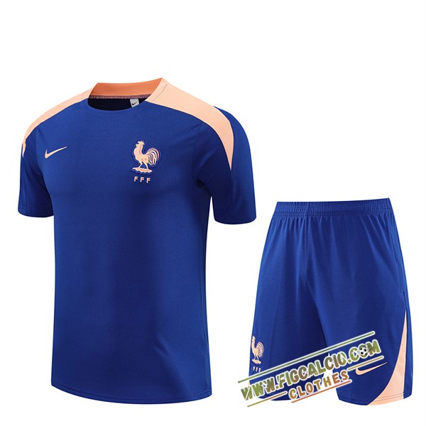 Kit Maglia Allenamento Francia Blu/Rosa 2025/2026