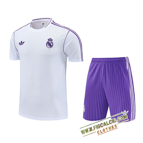 Kit Maglia Allenamento Real Madrid Bianco/viola 2025/2026