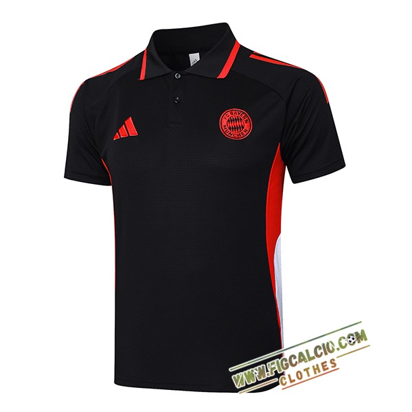 Maglia Polo Bayern Monaco Nero/Rosso/Bianco 2025/2026