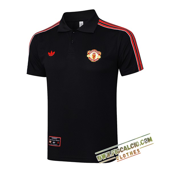 Maglia Polo Manchester United Nero/Rosso 2025/2026