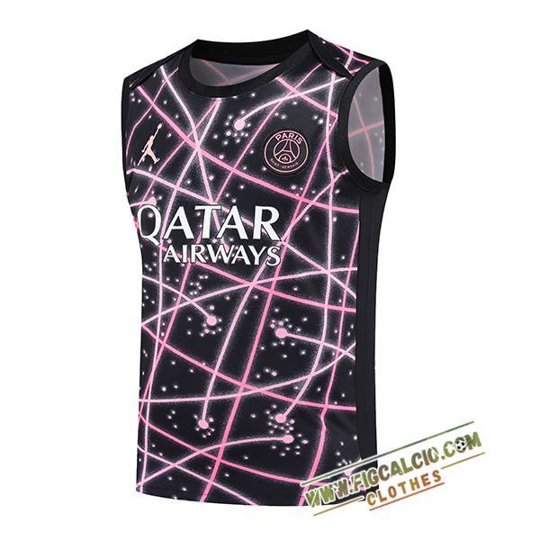 Canotta Allenamento PSG Nero/Rosa 2025/2026 -02