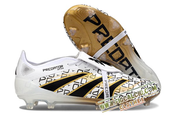 Adidas Scarpe Da Calcio 25 Predator Elite Tongue FG Bianco/Nero/Giallo