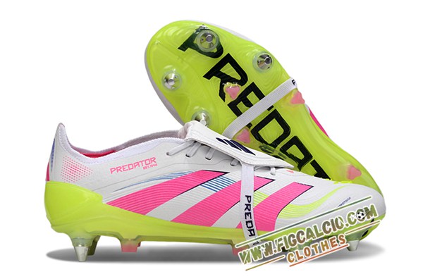 Adidas Scarpe Da Calcio 25 Predator Elite Tongue SG Bianco/Rosa/Verde