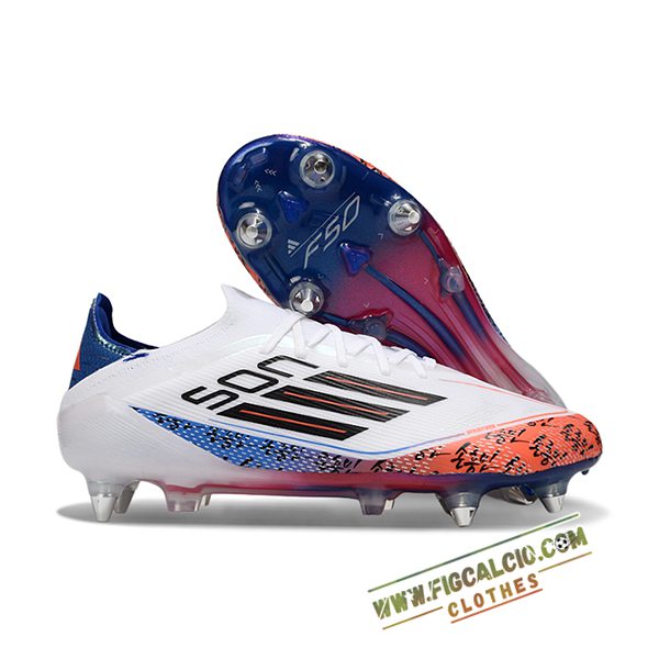 Adidas Scarpe Da Calcio F50 Elite SG Bianco/Nero/Blu/Arancia