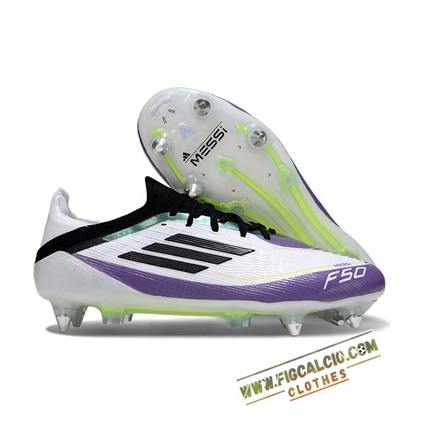Adidas Scarpe Da Calcio F50 Elite SG Bianco/Nero/viola/Verde