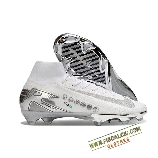 Nike Scarpe Da Calcio Air Zoom Mercurial Superfly IIX Elite FG Bianco/Grigio