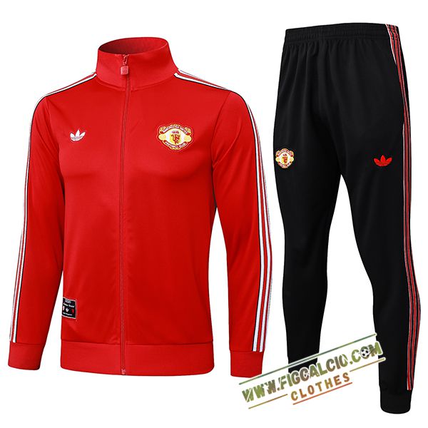 Insieme Tuta Calcio Giacca Manchester United Rosso/Bianco 2025/2026