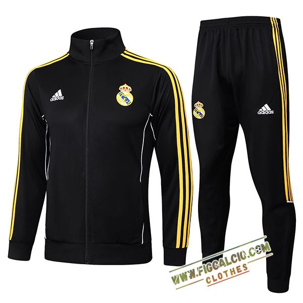 Insieme Tuta Calcio Giacca Real Madrid Nero/Giallo 2025/2026