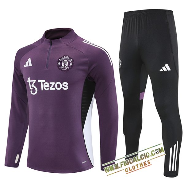 Insieme Tuta Calcio Manchester United viola/Bianco/Nero 2025/2026