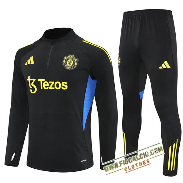 Insieme Tuta Calcio Manchester United Nero/Giallo/Blu 2025/2026