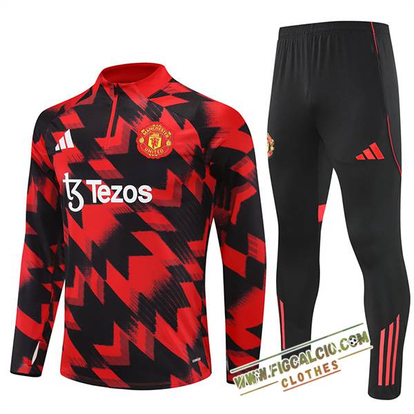 Insieme Tuta Calcio Manchester United Rosso/Nero 2025/2026