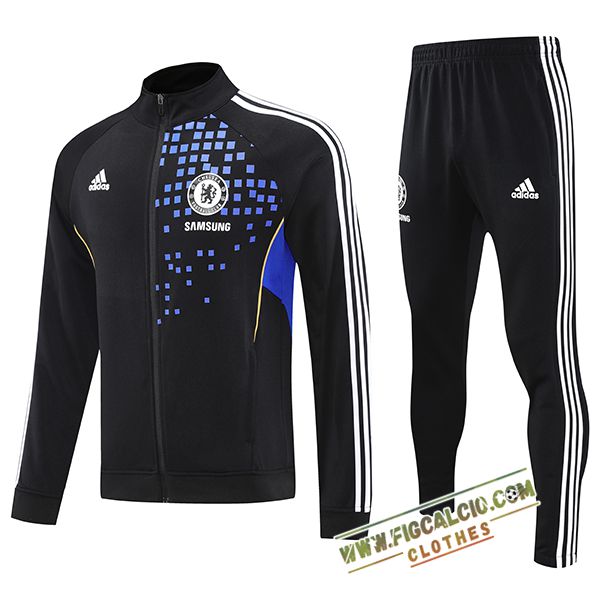 Insieme Tuta Calcio Giacca FC Chelsea Nero/Blu/Bianco 2025/2026