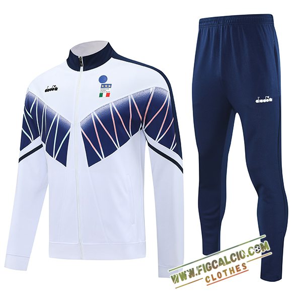 Insieme Tuta Calcio Giacca Italia Bianco/Blu 2025/2026