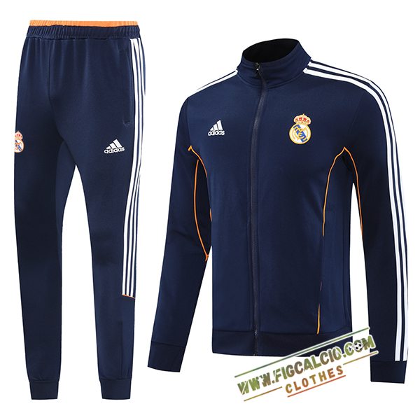 Insieme Tuta Calcio Giacca Real Madrid Blu Scuro 2025/2026