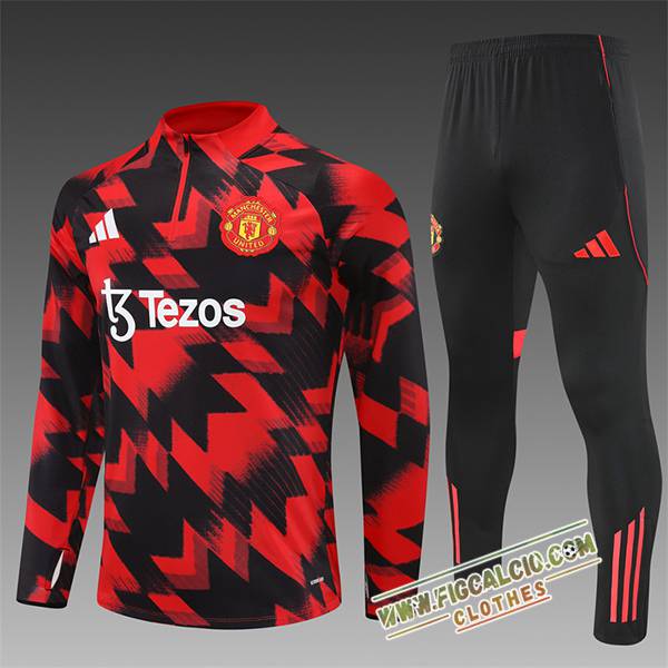 Insieme Tuta Calcio Manchester United Bambino Rosso/Nero 2025/2026