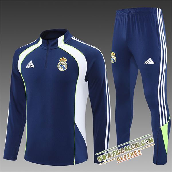 Insieme Tuta Calcio Real Madrid Bambino Blu/Bianco/Verde 2025/2026