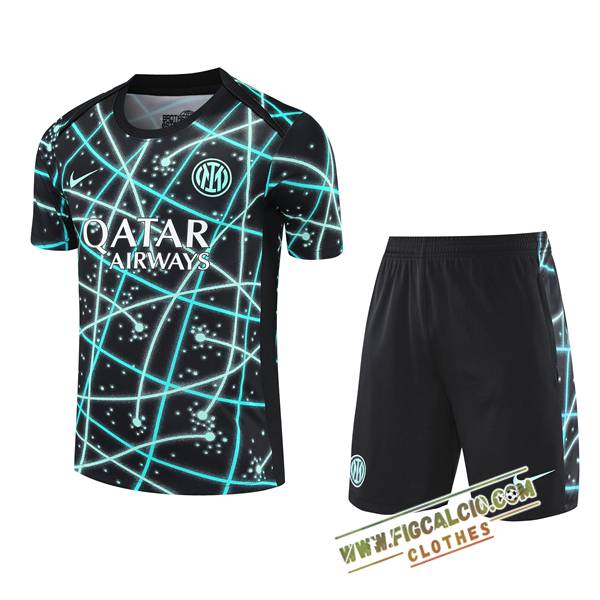 Kit Maglia Allenamento Inter Milan Bambino Nero/Blu 2025/2026
