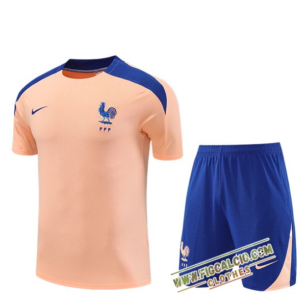 Kit Maglia Allenamento Francia Bambino Rosa/Blu 2025/2026
