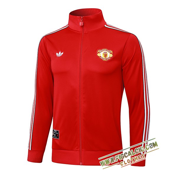 Giacca Calcio Manchester United Rosso/Bianco 2025/2026