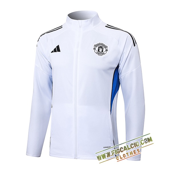 Giacca Calcio Manchester United Bianco/Blu 2025/2026