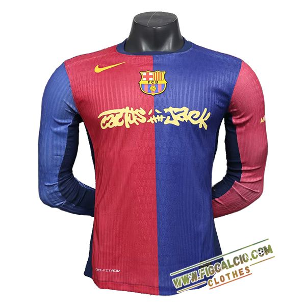 Maglie Calcio FC Barcellona Travis Scott Manica Lungas Prima 2024/2025