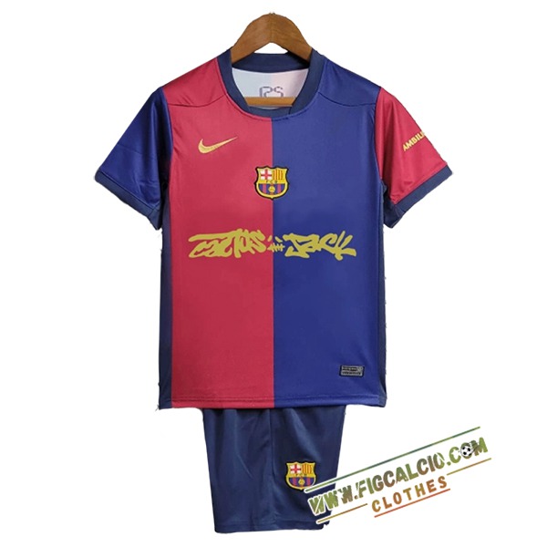 Maglie Calcio Barcellona Bambino x Travis Scott Prima 2024/2025