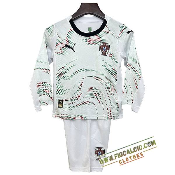 Nuova Maglie Calcio Portogallo Bambino Manica Lungas Seconda 2025/2026