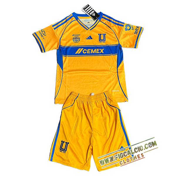 Nuova Maglie Calcio Tigres UANL Bambino Prima 2025/2026